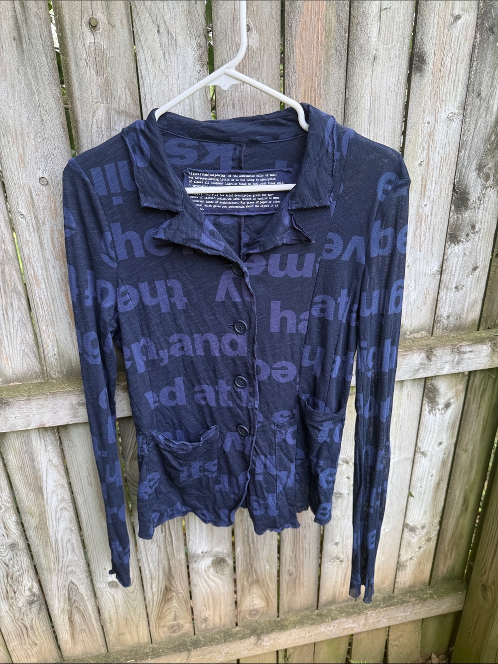Rundholz Black Label Printed Blazer Jacket Cardigan Avant Garde quirky cotton S